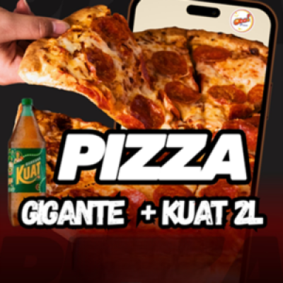 1 Pizza gigante + Refrigerante Kuat 2L